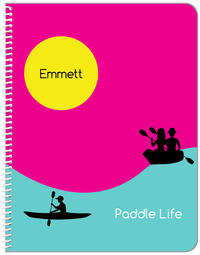 Thumbnail for Personalized Beach Notebook XII - Paddle Life - Pink Background - Front View
