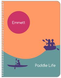 Thumbnail for Personalized Beach Notebook XII - Paddle Life - Orange Background - Front View