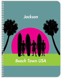 Thumbnail for Personalized Beach Notebook XVII - Beach Town - Teal Background - Front View