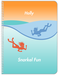 Thumbnail for Personalized Beach Notebook XVIII - Snorkel Fun - Orange Background - Front View