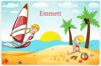 Thumbnail for Personalized Beach Placemat V - Coastal Windsurfing - Blond Boy -  View