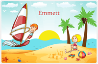 Thumbnail for Personalized Beach Placemat V - Coastal Windsurfing - Redhead Boy -  View