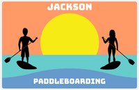Thumbnail for Personalized Beach Placemat XI - Paddleboarding - Orange Background -  View