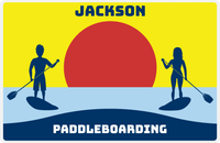 Thumbnail for Personalized Beach Placemat XI - Paddleboarding - Yellow Background -  View