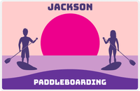Thumbnail for Personalized Beach Placemat XI - Paddleboarding - Pink Background -  View