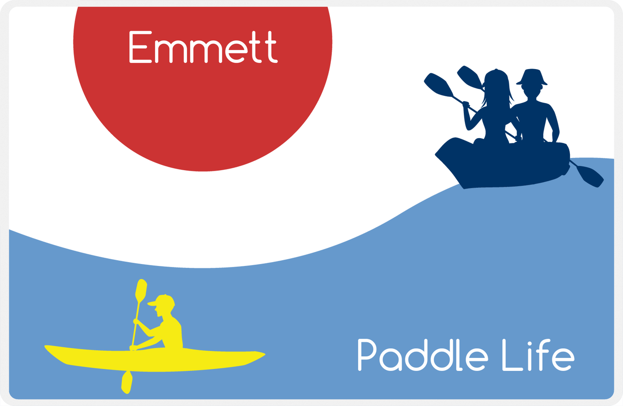 Personalized Beach Placemat XII - Paddle Life - White Background -  View