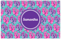 Thumbnail for Personalized Beach Placemat XIII - Flip Flops - Circle Nameplate -  View