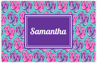 Thumbnail for Personalized Beach Placemat XIII - Flip Flops - Rectangle Nameplate -  View