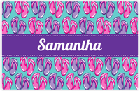 Thumbnail for Personalized Beach Placemat XIII - Flip Flops - Ribbon Nameplate -  View
