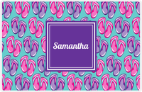 Thumbnail for Personalized Beach Placemat XIII - Flip Flops - Square Nameplate -  View
