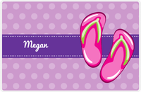 Thumbnail for Personalized Beach Placemat XIV - Flip Flops - Polka Dots -  View