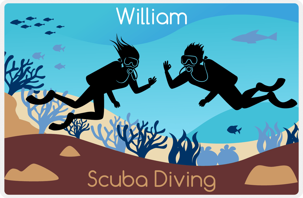 Personalized Beach Placemat XV - Scuba Diving -  View