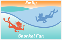 Thumbnail for Personalized Beach Placemat XVIII - Snorkel Fun - Orange Background -  View