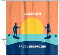 Thumbnail for Personalized Beach Shower Curtain XI - Paddleboarding - Hanging View