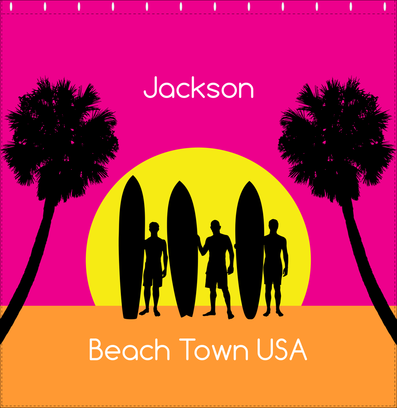 Personalized Beach Shower Curtain XVII - Beach Town - Decorate View