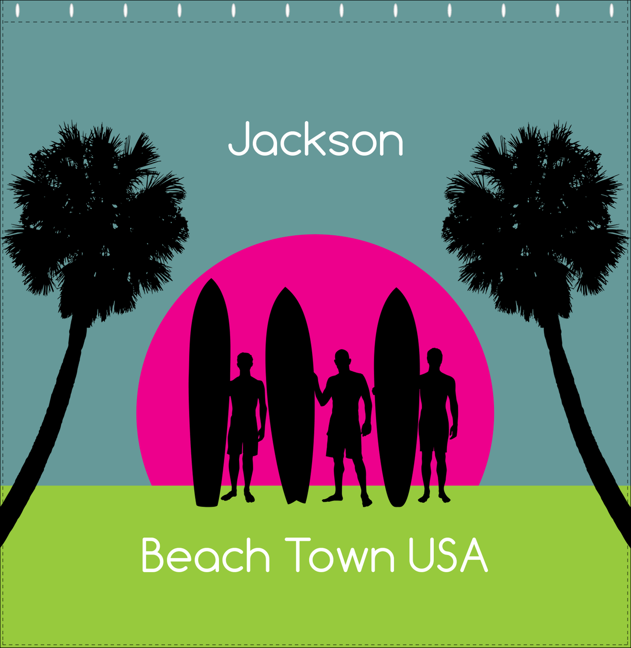 Personalized Beach Shower Curtain XVII - Beach Town - Decorate View