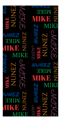 Thumbnail for Personalized Beach Towel - Repeating Names II - Black Background - Front View