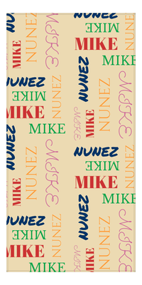 Thumbnail for Personalized Beach Towel - Repeating Names II - Light Brown Background - Front View
