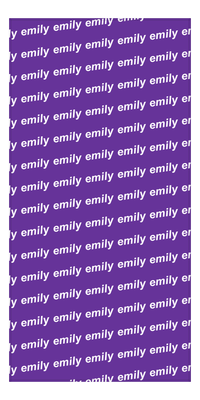 Thumbnail for Personalized Beach Towel - Repeating Names I - Purple Background - Front View