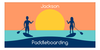 Thumbnail for Personalized Beach-Themed Beach Towel XI - Paddleboarding - Orange Background - Front View