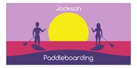 Thumbnail for Personalized Beach-Themed Beach Towel XI - Paddleboarding - Purple Background - Front View