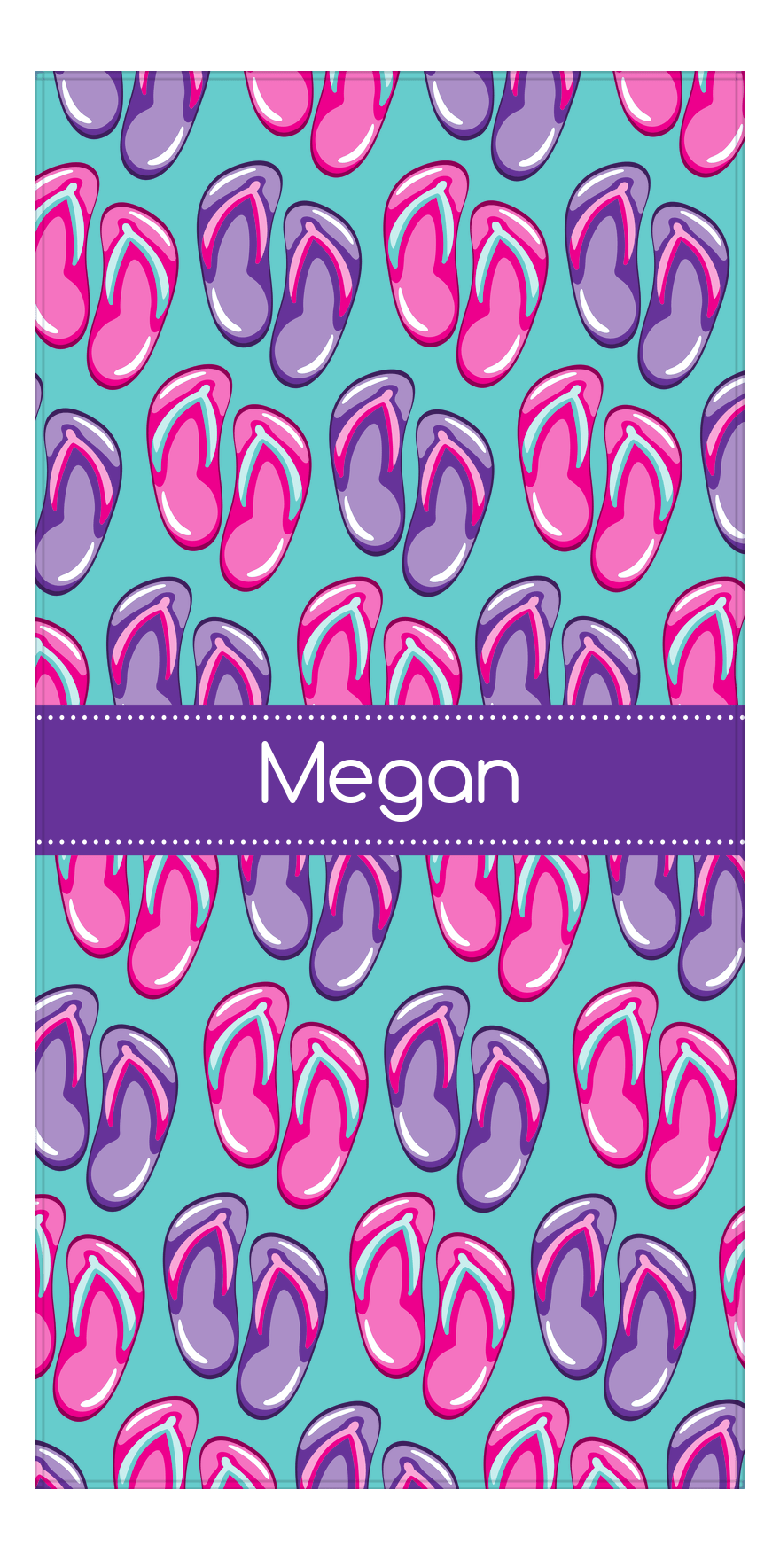 Personalized Beach-Themed Beach Towel XIII - Flip Flops - Front View