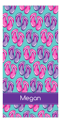 Thumbnail for Personalized Beach-Themed Beach Towel XIII - Flip Flops - Front View