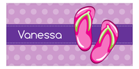 Thumbnail for Personalized Beach-Themed Beach Towel XIV - Flip Flops - Polka Dots - Front View