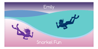 Thumbnail for Personalized Beach-Themed Beach Towel XVIII - Snorkel Fun - Purple Background - Front View