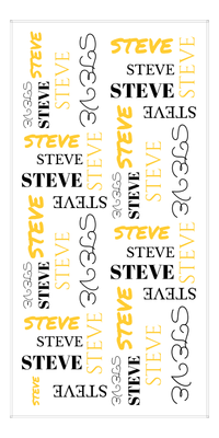 Thumbnail for Personalized Beach Towel - Repeating Names III - Black Mustard Black Mustard Black - Front View