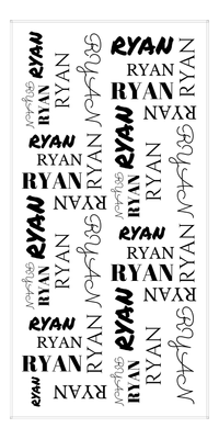 Thumbnail for Personalized Beach Towel - Repeating Names III - Black Black Black Black Black - Front View