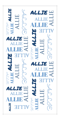 Thumbnail for Personalized Beach Towel - Repeating Names III - Glacier Navy Glacier Navy Glacier - Front View