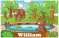 Thumbnail for Personalized Bears Placemat I - Bear Pond - Teal Background -  View