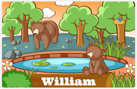 Thumbnail for Personalized Bears Placemat I - Bear Pond - Orange Background -  View