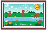 Thumbnail for Personalized Bears Placemat III - Bear Necessities - Brown Background -  View