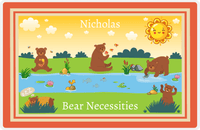 Thumbnail for Personalized Bears Placemat III - Bear Necessities - Orange Background -  View