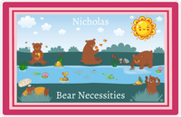 Thumbnail for Personalized Bears Placemat III - Bear Necessities - Red Background -  View