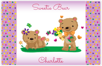 Thumbnail for Personalized Bears Placemat VI - Sweetie Bears - Purple Background -  View