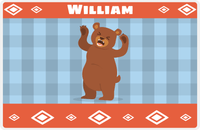Thumbnail for Personalized Bears Placemat VIII - Flannel Bear IV - Blue Background -  View