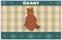 Thumbnail for Personalized Bears Placemat VIII - Flannel Bear II - Tan Background -  View