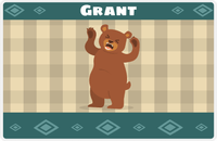 Thumbnail for Personalized Bears Placemat VIII - Flannel Bear IV - Tan Background -  View