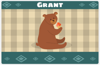 Thumbnail for Personalized Bears Placemat VIII - Flannel Bear VI - Tan Background -  View