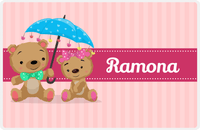 Thumbnail for Personalized Bears Placemat IX - Bear Ribbon IV - Pink Background -  View