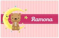 Thumbnail for Personalized Bears Placemat IX - Bear Ribbon VIII - Pink Background -  View