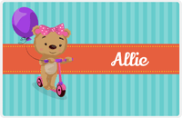 Thumbnail for Personalized Bears Placemat IX - Bear Ribbon I - Teal Background -  View