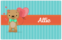 Thumbnail for Personalized Bears Placemat IX - Bear Ribbon III - Teal Background -  View