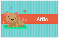 Thumbnail for Personalized Bears Placemat IX - Bear Ribbon VII - Teal Background -  View
