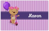 Thumbnail for Personalized Bears Placemat IX - Bear Ribbon I - Purple Background -  View