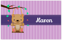 Thumbnail for Personalized Bears Placemat IX - Bear Ribbon II - Purple Background -  View
