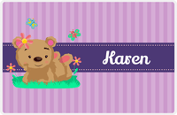 Thumbnail for Personalized Bears Placemat IX - Bear Ribbon VII - Purple Background -  View